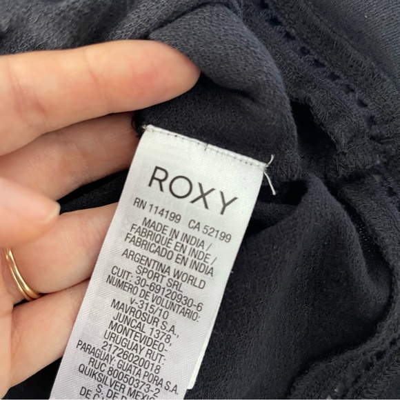 Roxy Black Off the Shoulder Boho Top Blouse Size Small - Picture 6 of 7